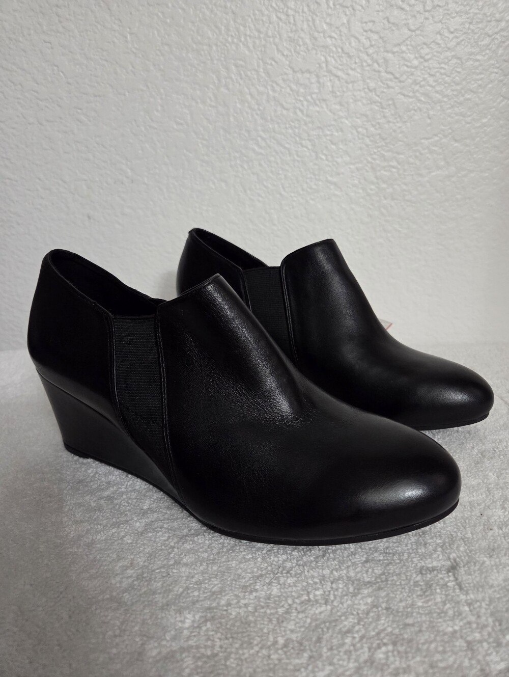 Vionic Orthotic Leather Wedge Booties 'Stanton' Women's Size 8